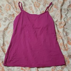 Pink camisole with built in padless bra